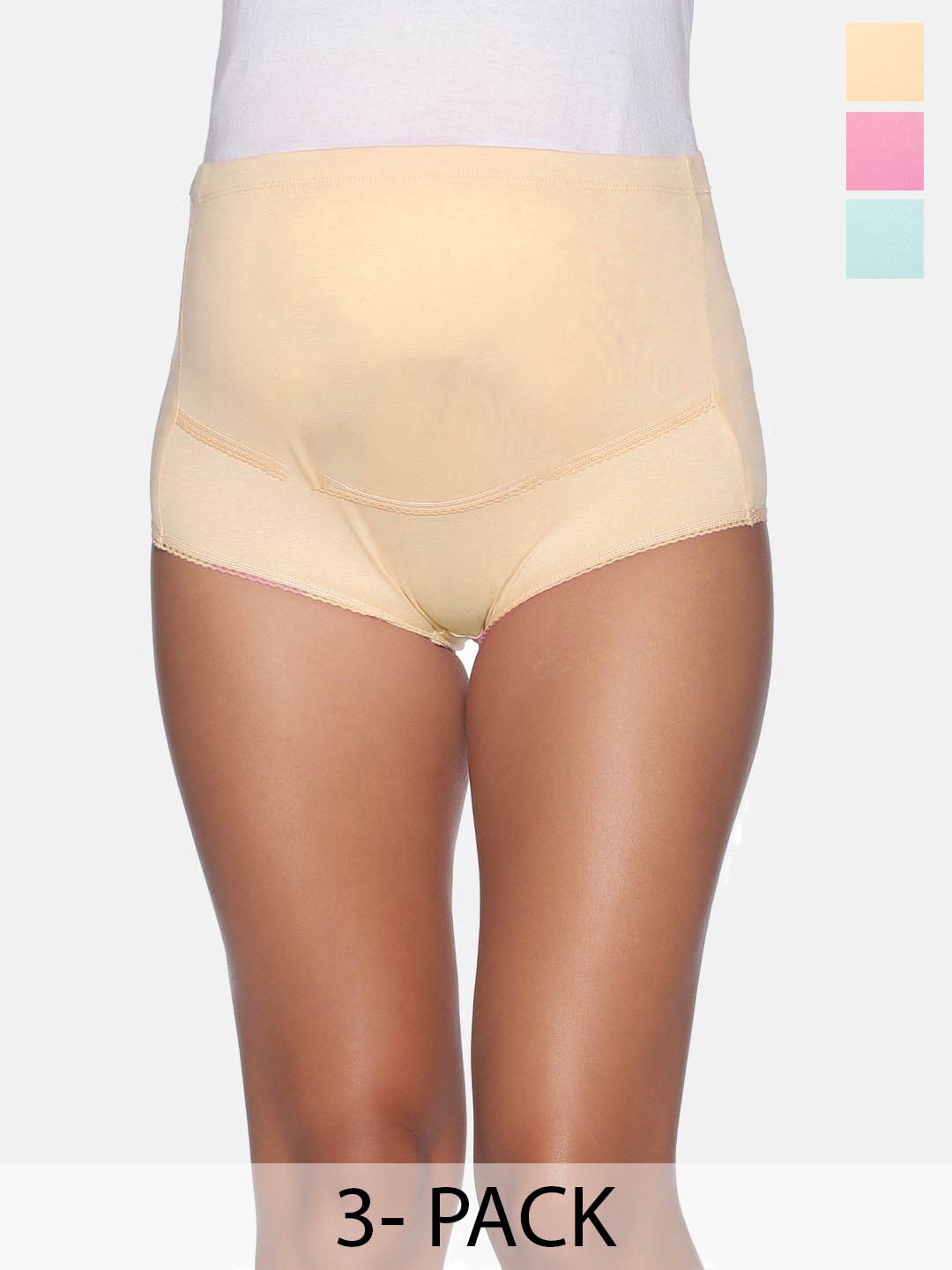 

The Mom Store Pack Of 3 High Rise Maternity Briefs, Beige