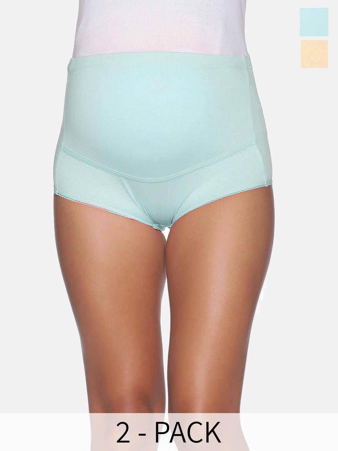 

The Mom Store Pack Of 2 High Rise Maternity Briefs, Beige