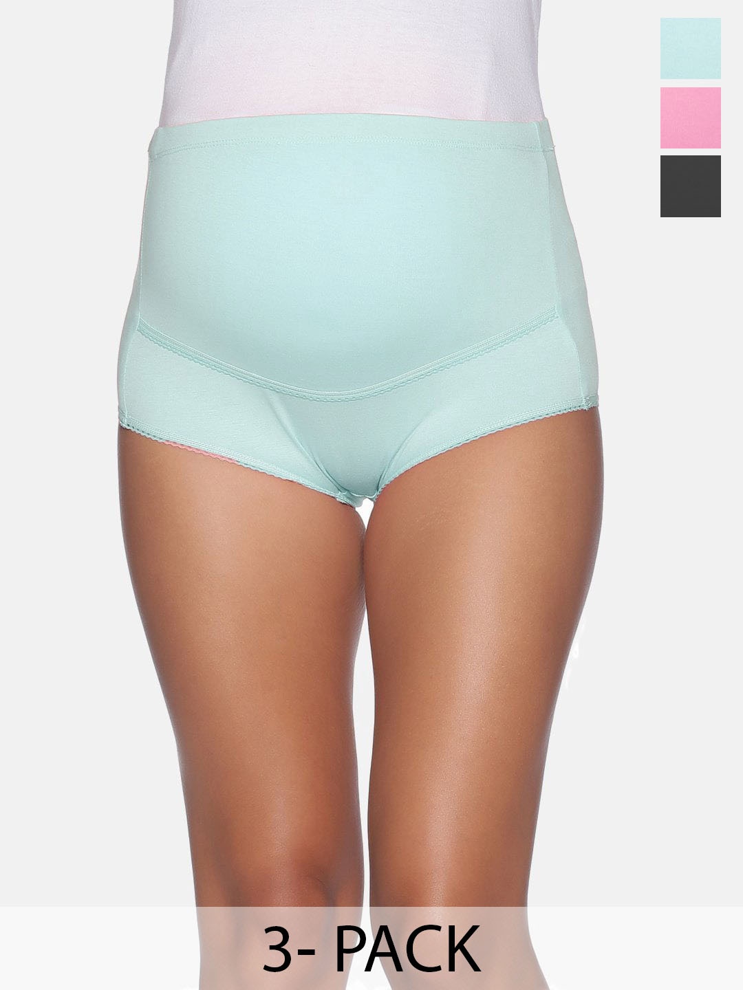 

The Mom Store Pack Of 3 High Rise Maternity Briefs, Blue