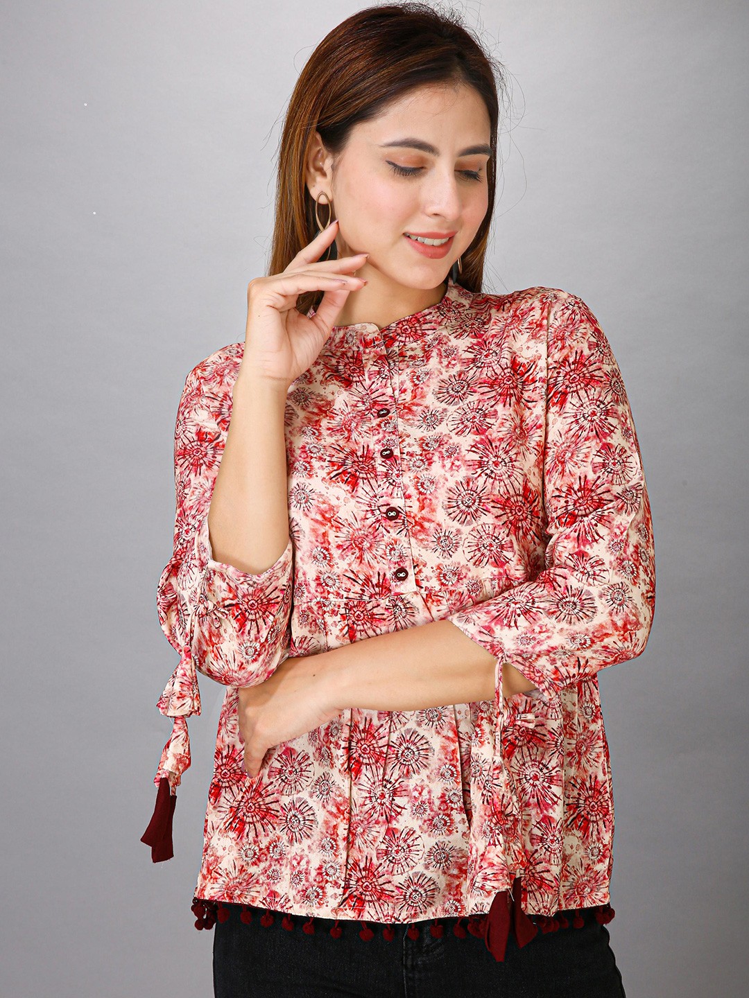 

MAIYEE Floral Printed Top, Red