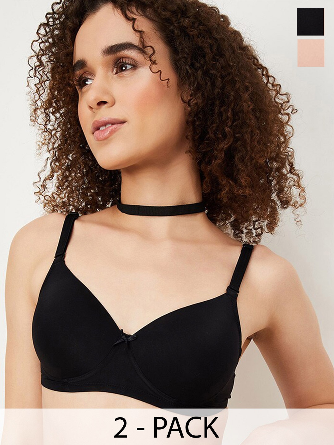 

max Pack Of 2 Full Coverage Lightly Padded Everyday Bra With All Day Comfort, Black