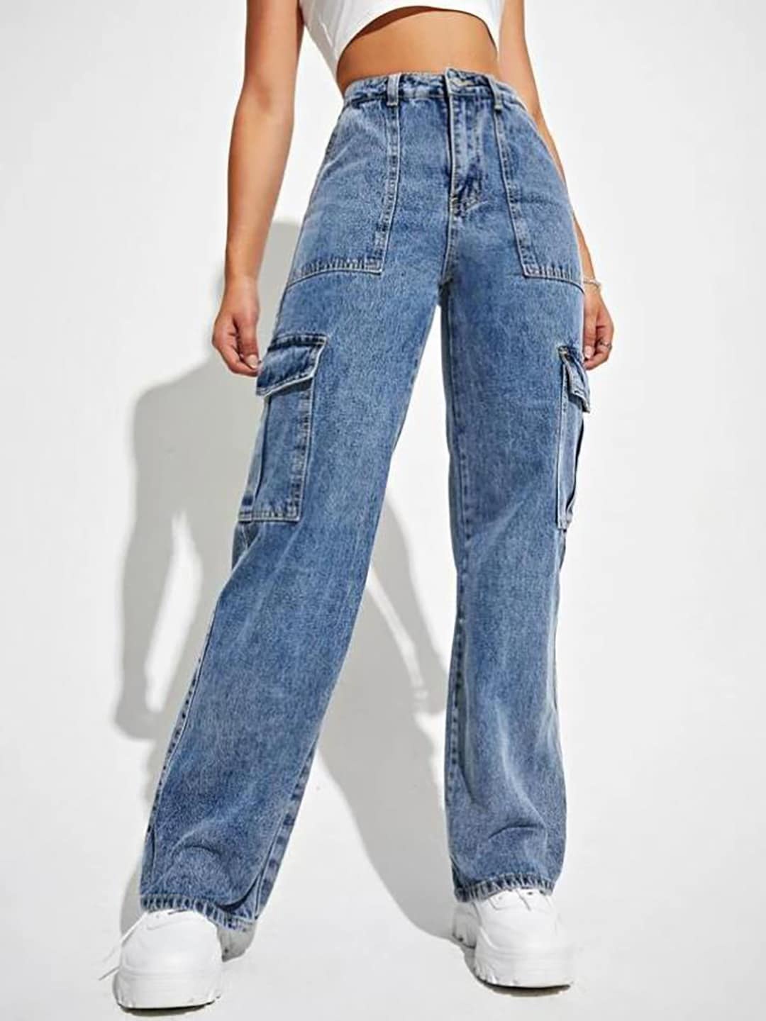 

Kotty Women Blue Jean Straight Fit High-Rise Stretchable Jeans