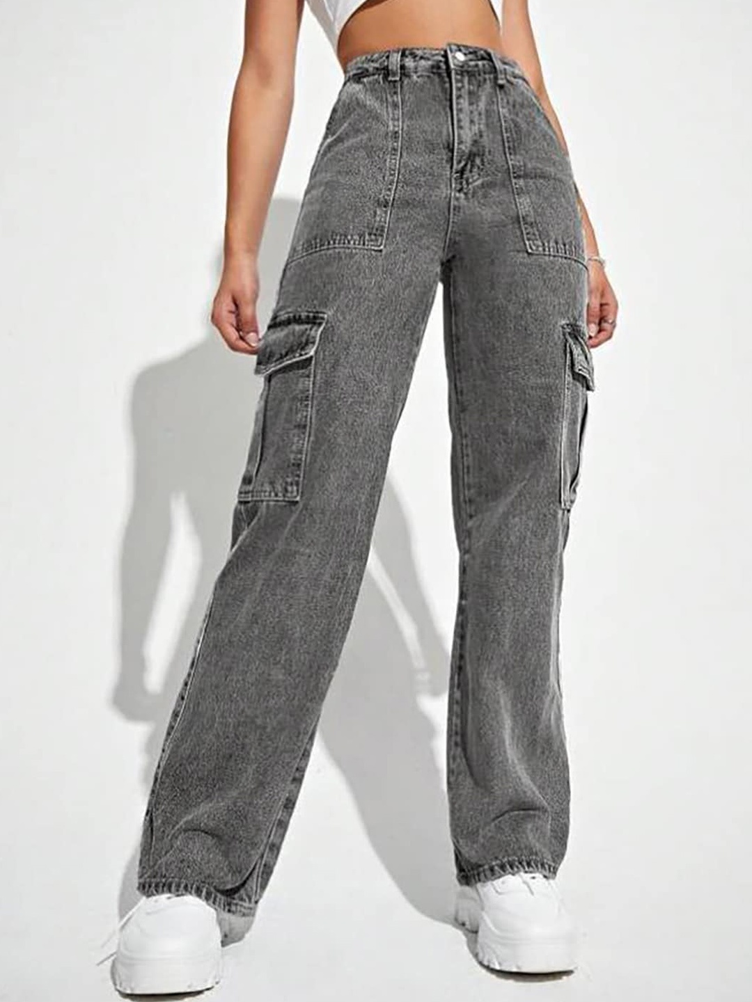 

Kotty Women Grey Jean Straight Fit High-Rise Stretchable Jeans