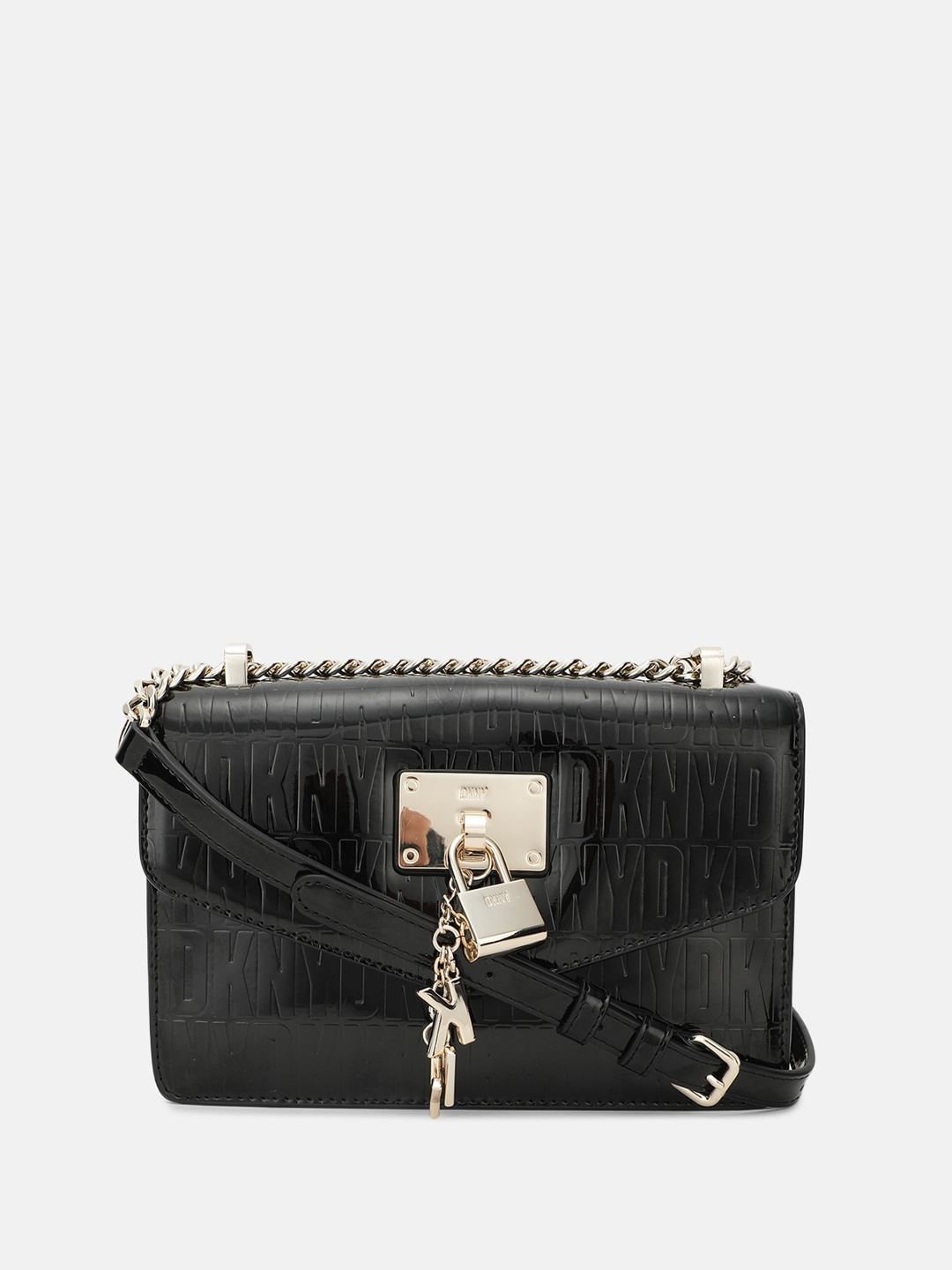 

DKNY Textured PU Sling Bag, Black