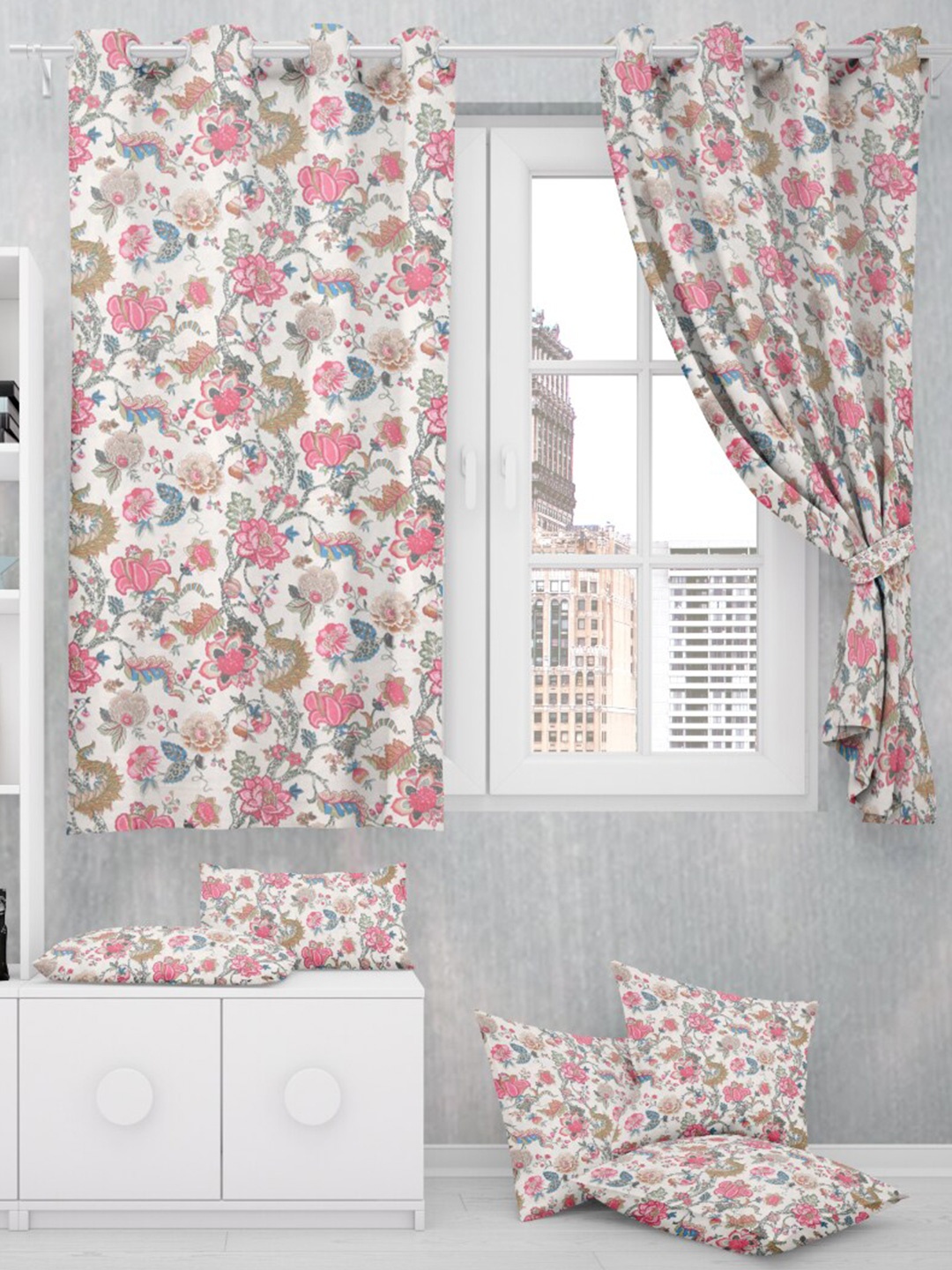 

EasyGoods Ankh Pink Floral Black Out Window Curtain