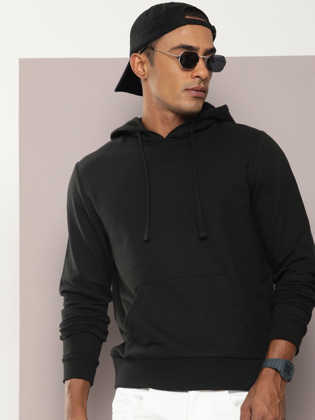

Kook N Keech Men Hooded Pure Cotton Sweatshirt, Black