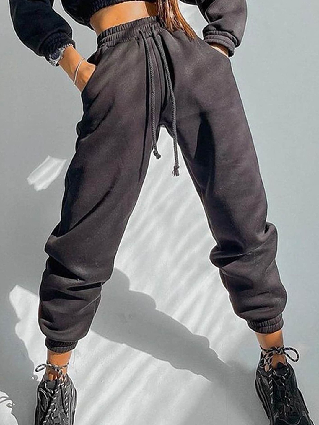 

LULU & SKY Hooded Neck Hoodie & Flared Joggers, Black