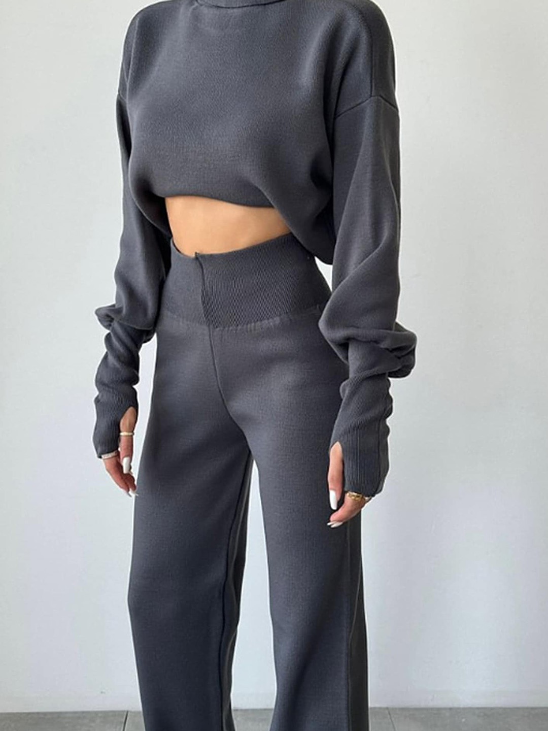 

LULU & SKY Round Neck Sweatshirt With Trouser, Grey