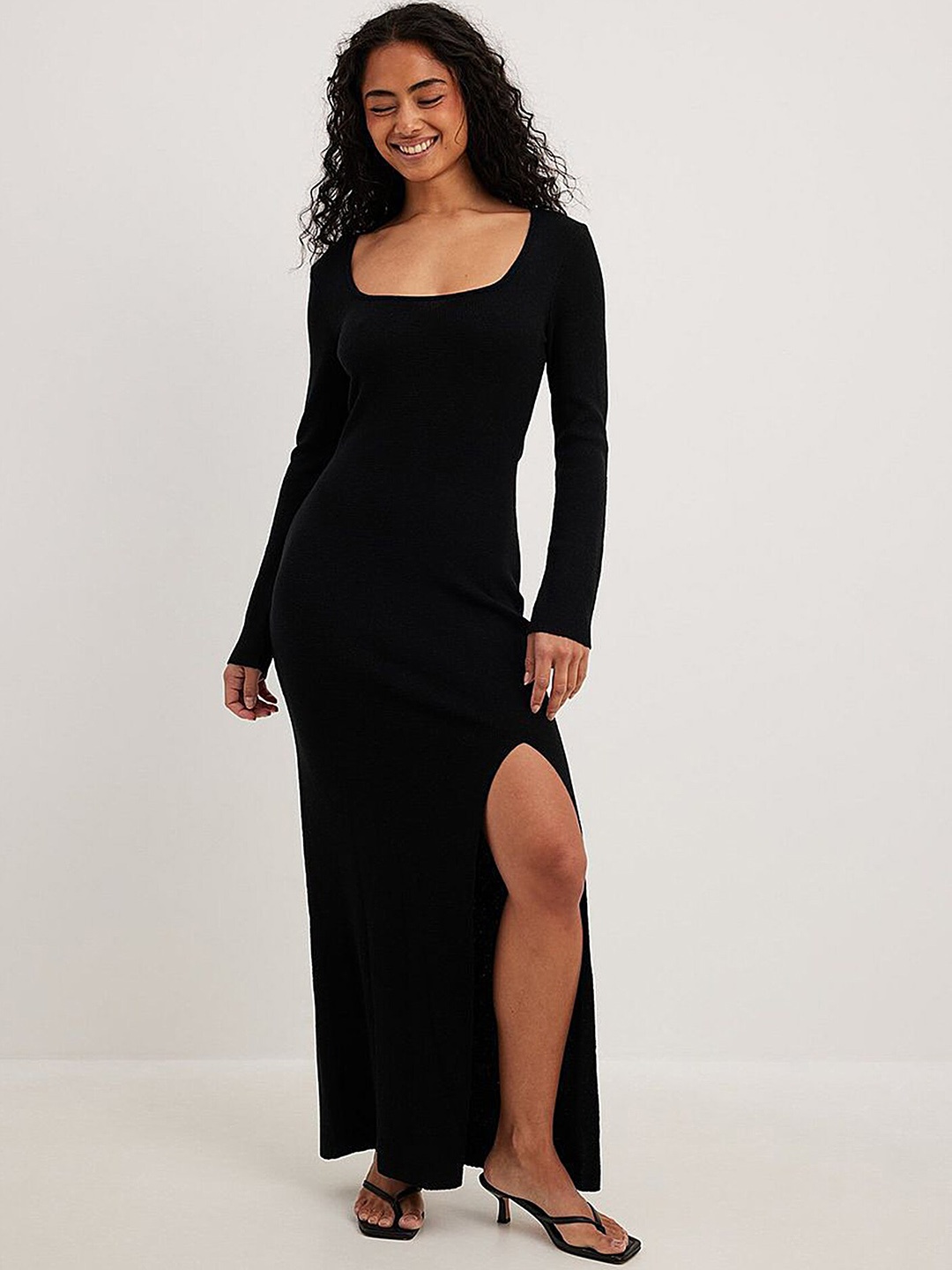 

LULU & SKY Square-Neck Maxi Dress, Black