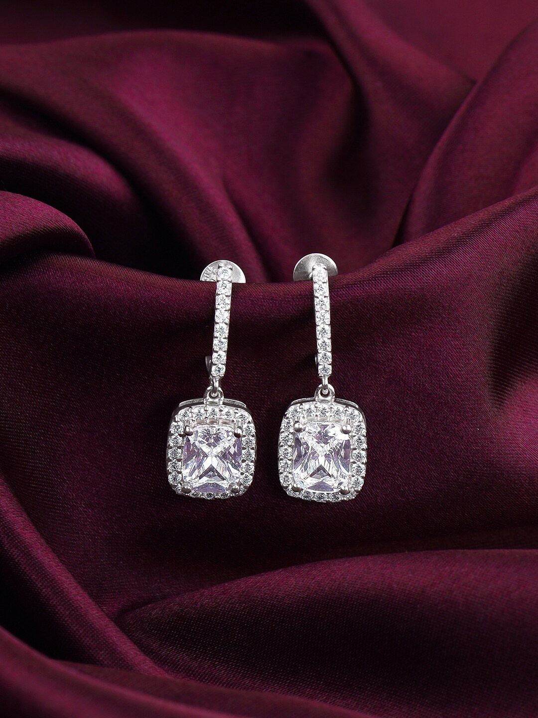 

GIVA 925 Sterling Silver Rhodium-Plated Zircon Drop Earrings