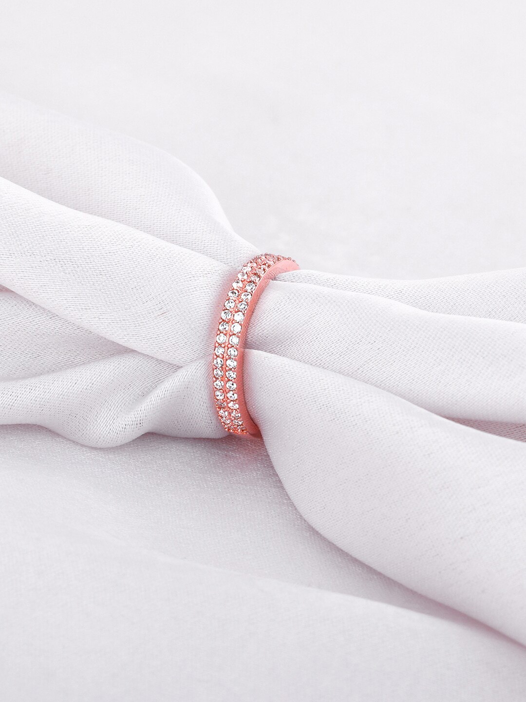 

GIVA 925 Sterling Silver Rose Gold Plated Cubic Zirconiab Studded Finger Ring