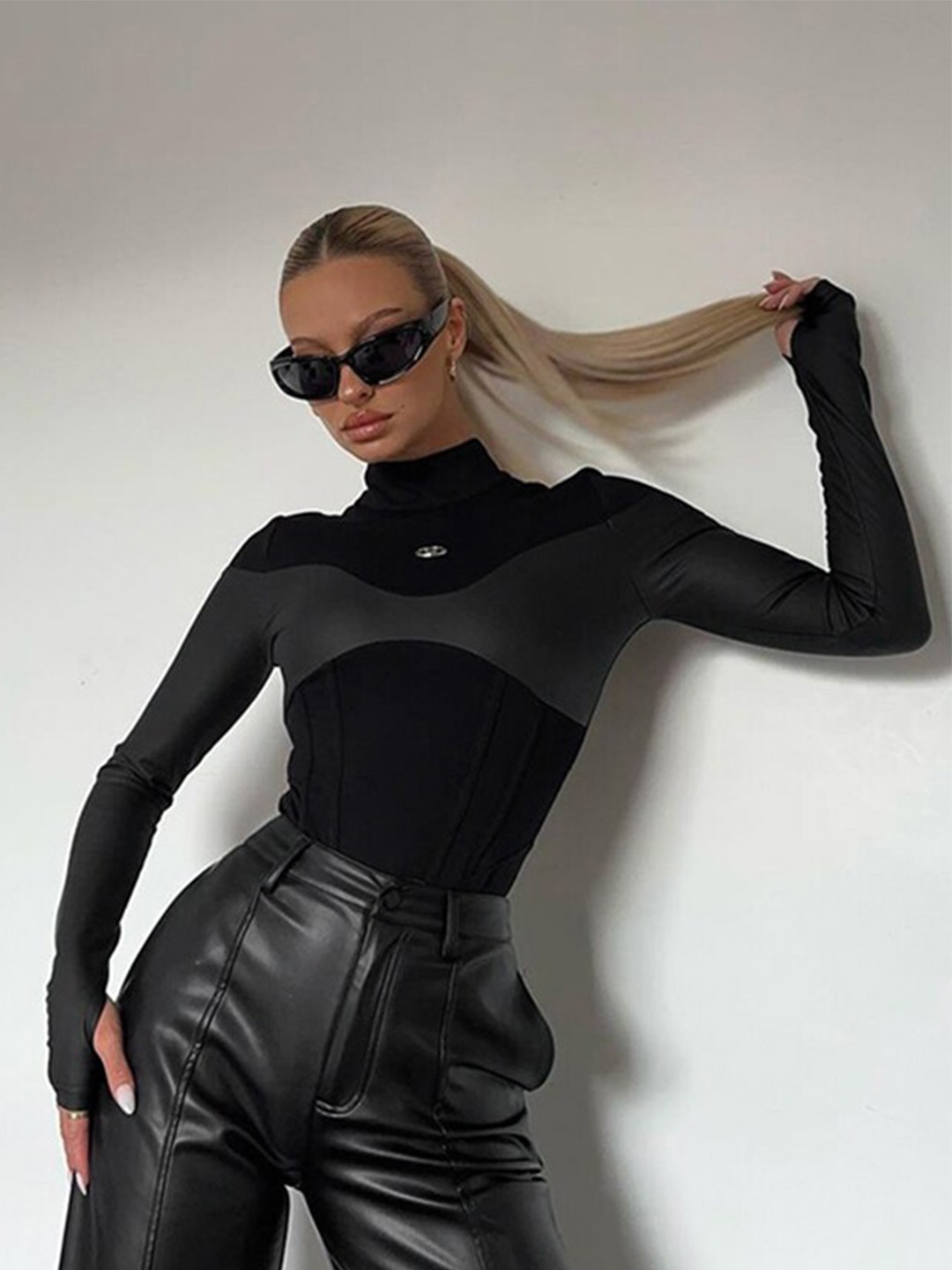 

StyleCast Black High Neck Bodycon Dress