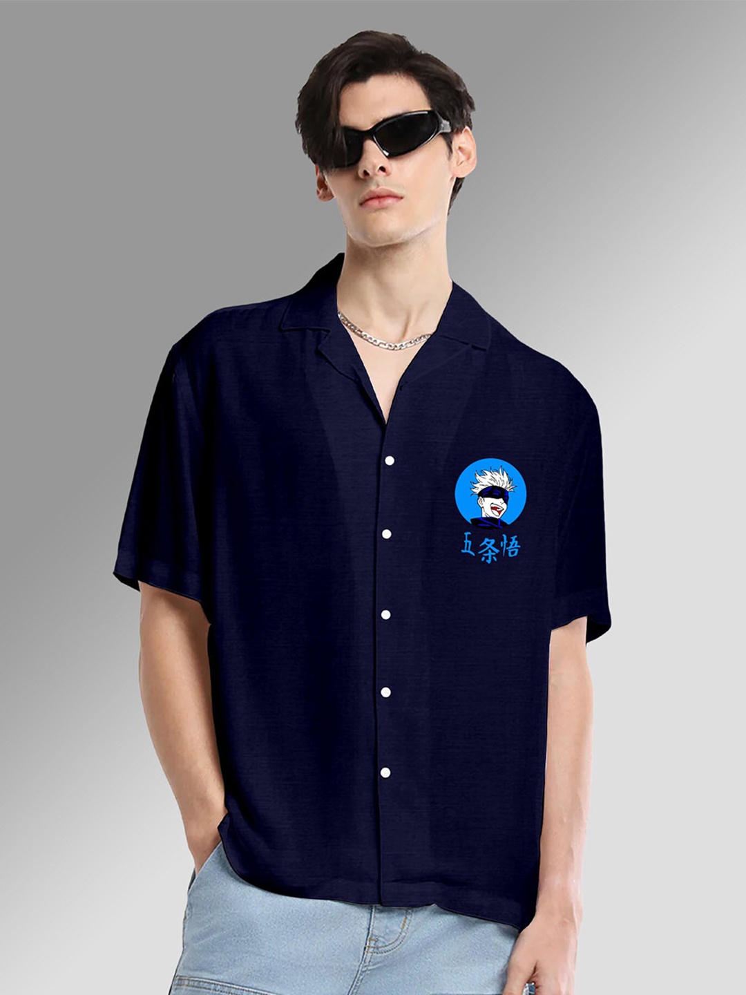 

FTX Standard Printed Casual Shirt, Navy blue