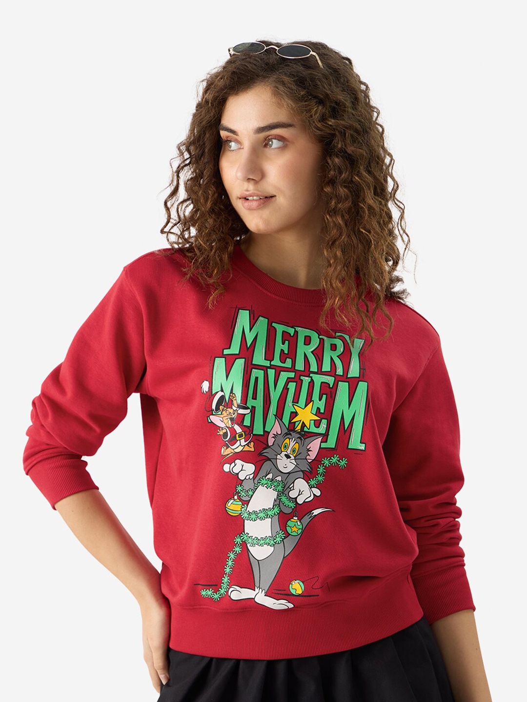 

The Souled Store Women Red Printed Sweatshirt