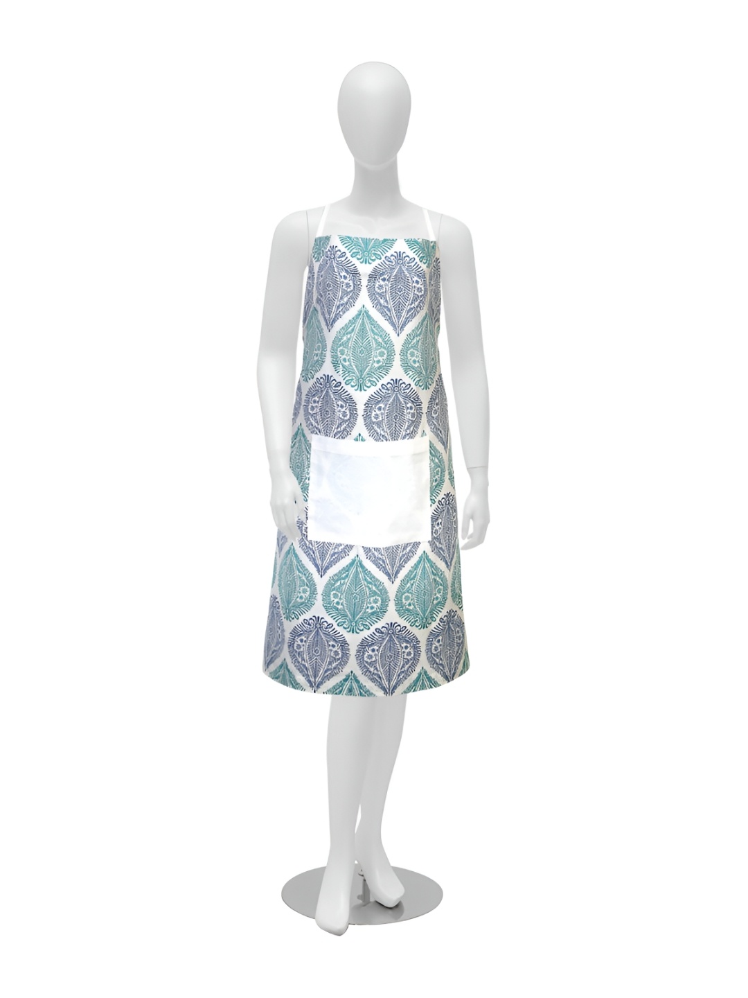 

Texstylers White & Blue Abstract Printed Cotton Kitchen Apron