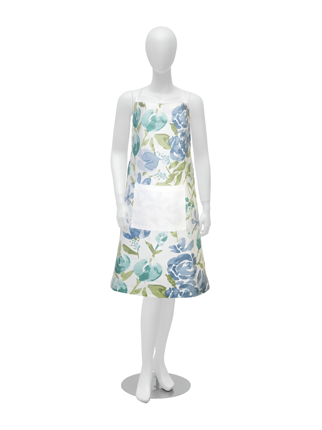 

Texstylers Green & Blue Printed Cotton Kitchen Apron with Neckband & String
