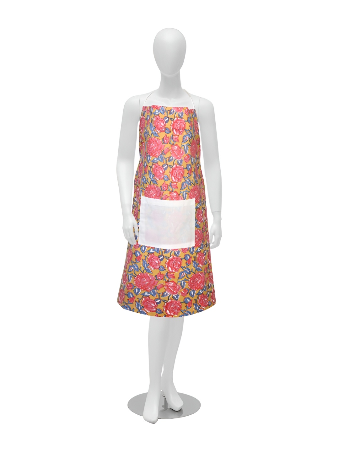 

Texstylers Pink & Blue Printed Cotton Kitchen Apron