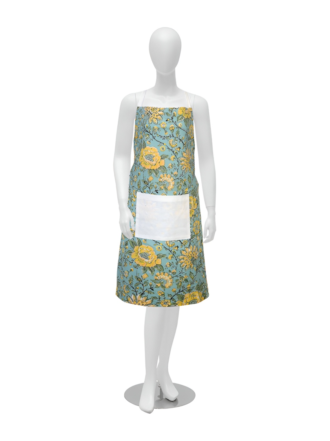 

Texstylers Yellow Printed Cotton Kitchen Apron