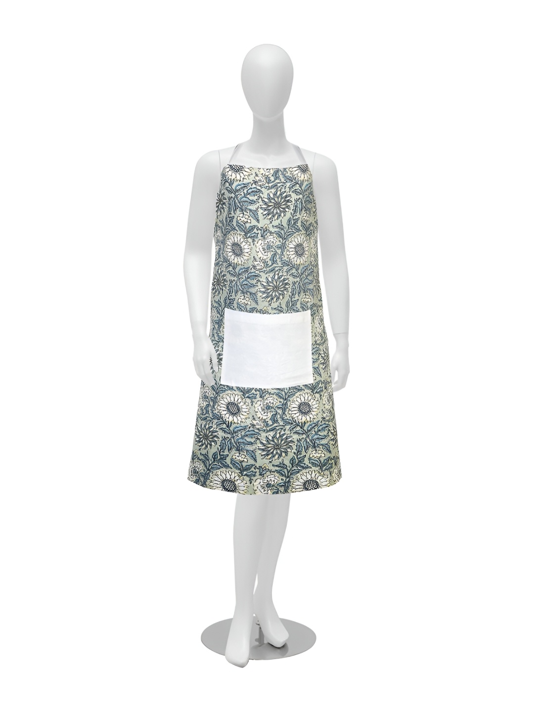 

Texstylers Grey & Green Floral Printed Cotton Kitchen Apron