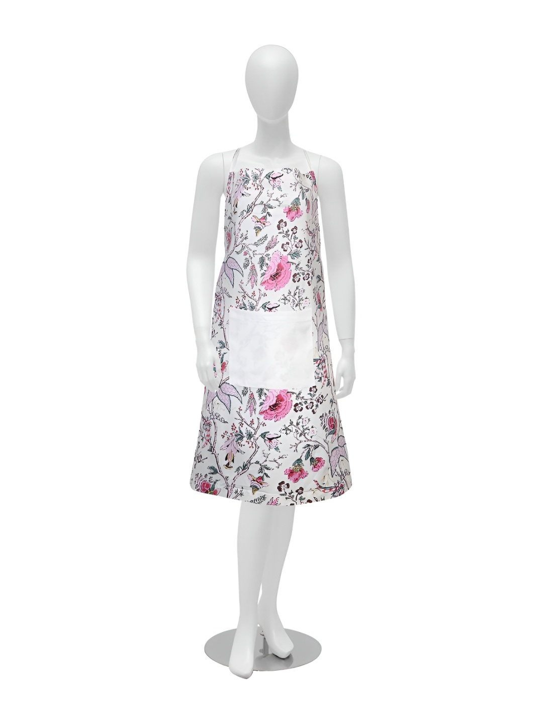 

Texstylers White & Pink Printed Cotton Kitchen Apron