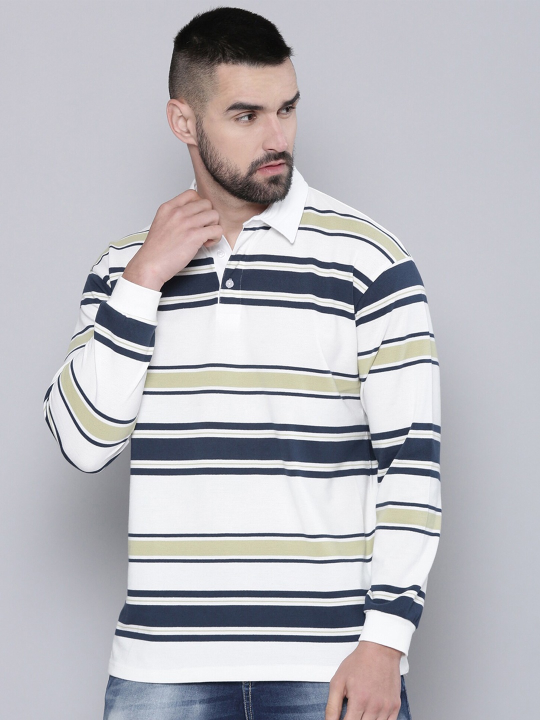 

Maniac Striped Oversized Cotton T-shirt, White