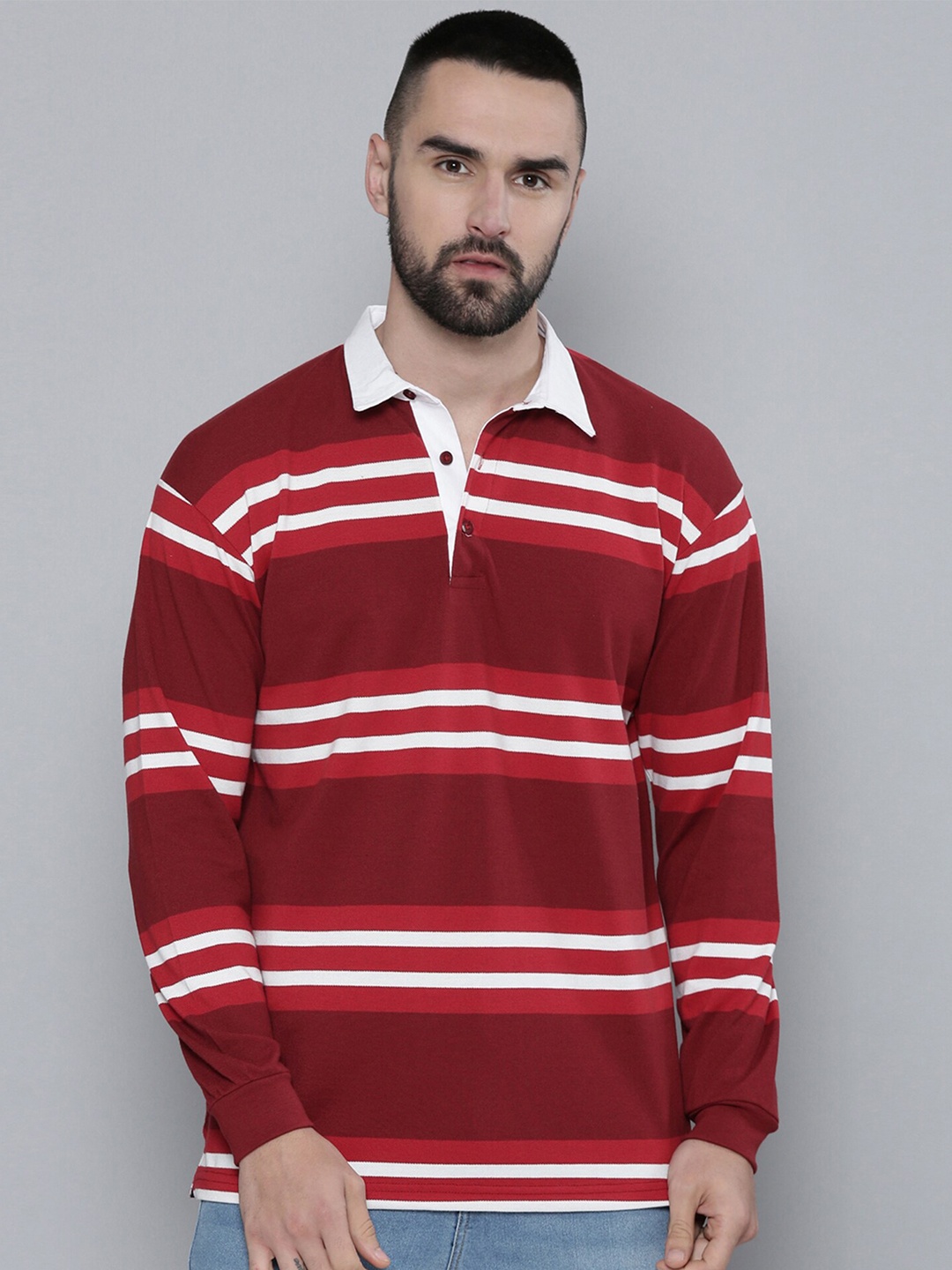 

Maniac Striped Oversized Cotton T-shirt, Red