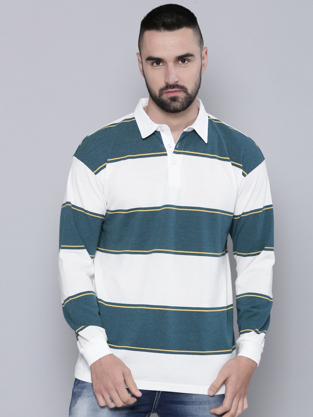 

Maniac Striped Oversized Cotton T-shirt, Teal