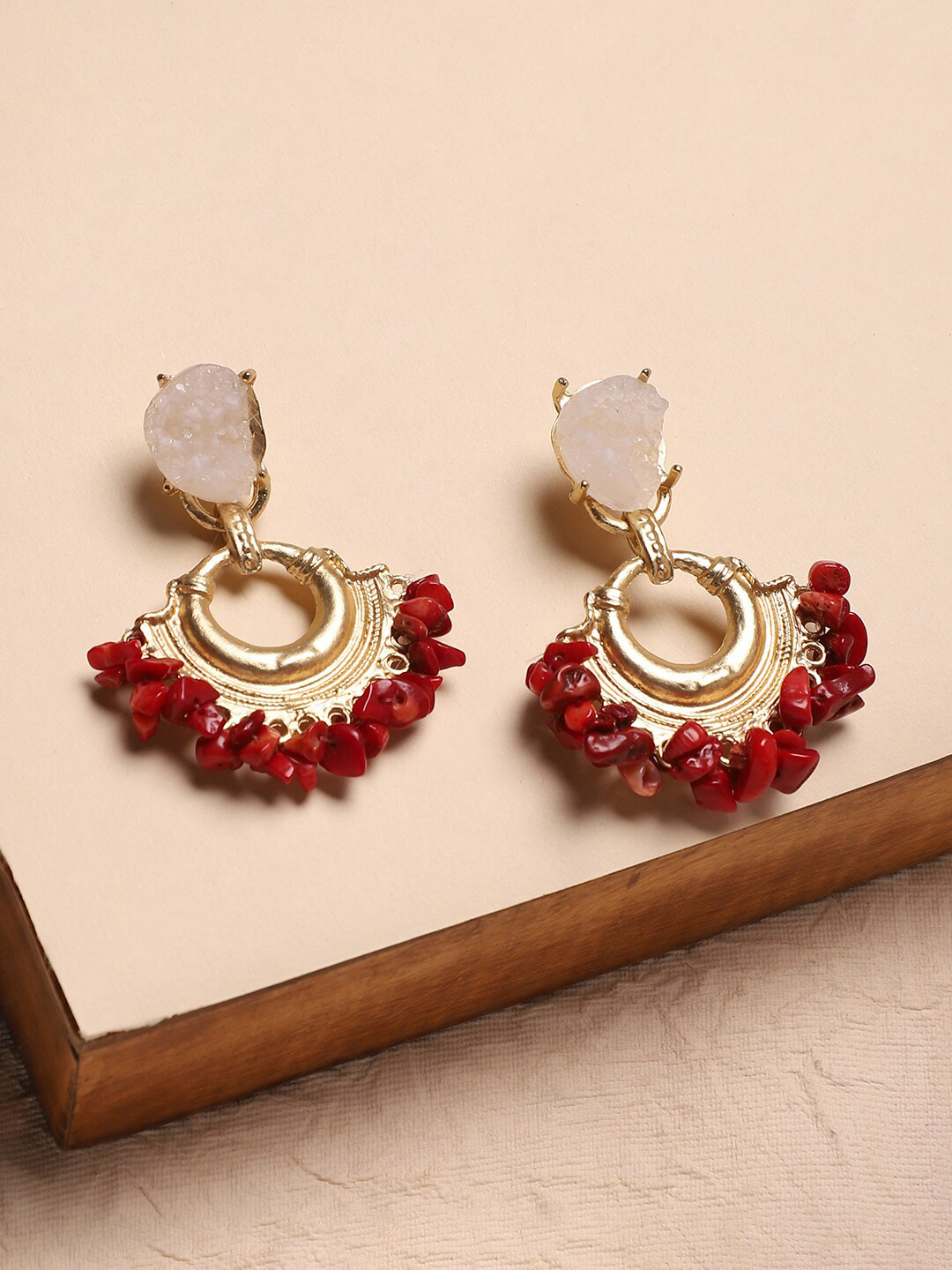 

Sangria Gold Plated Drop Earrings