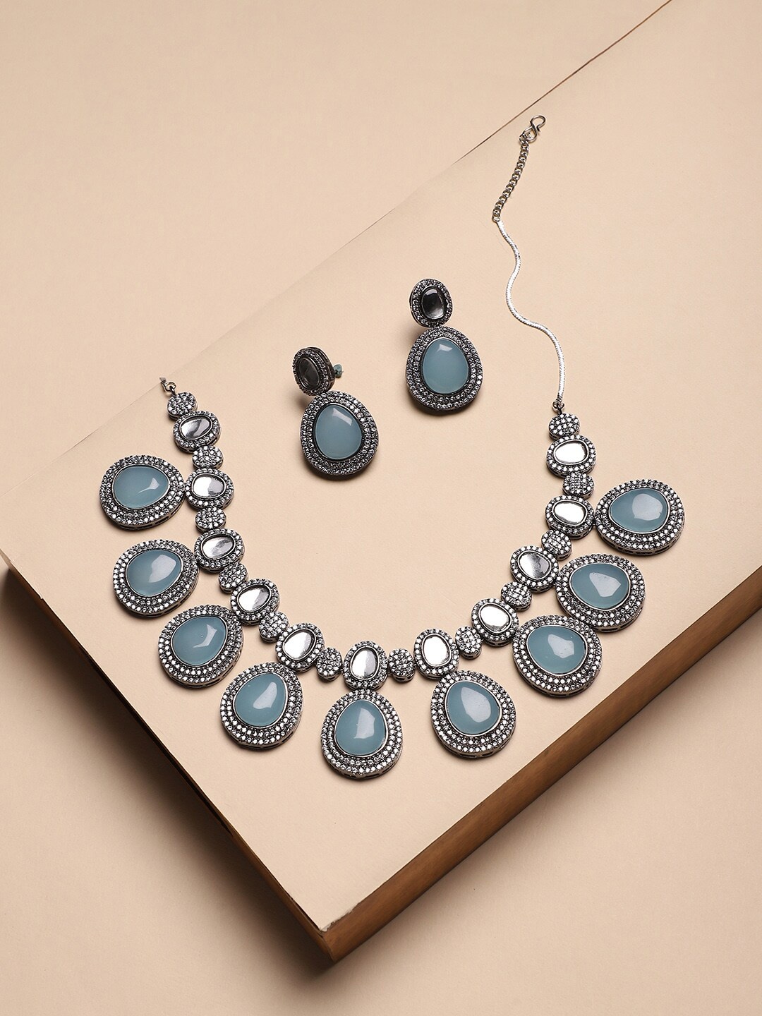 

Sangria Silver-Plated AD-Studded Jewellery Set