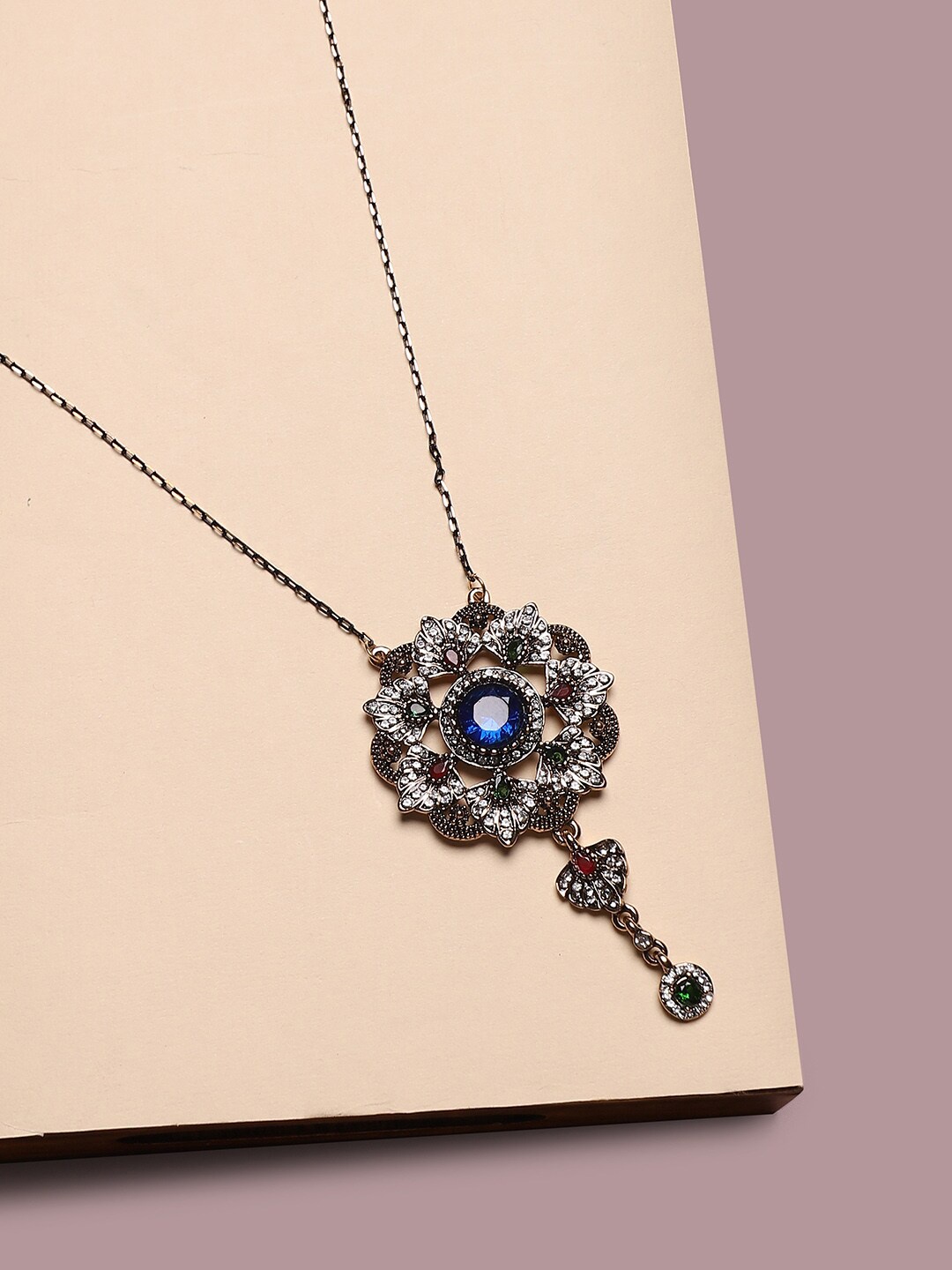 

Sangria Gold-Toned Gold-Plated Stone-Studded Necklace
