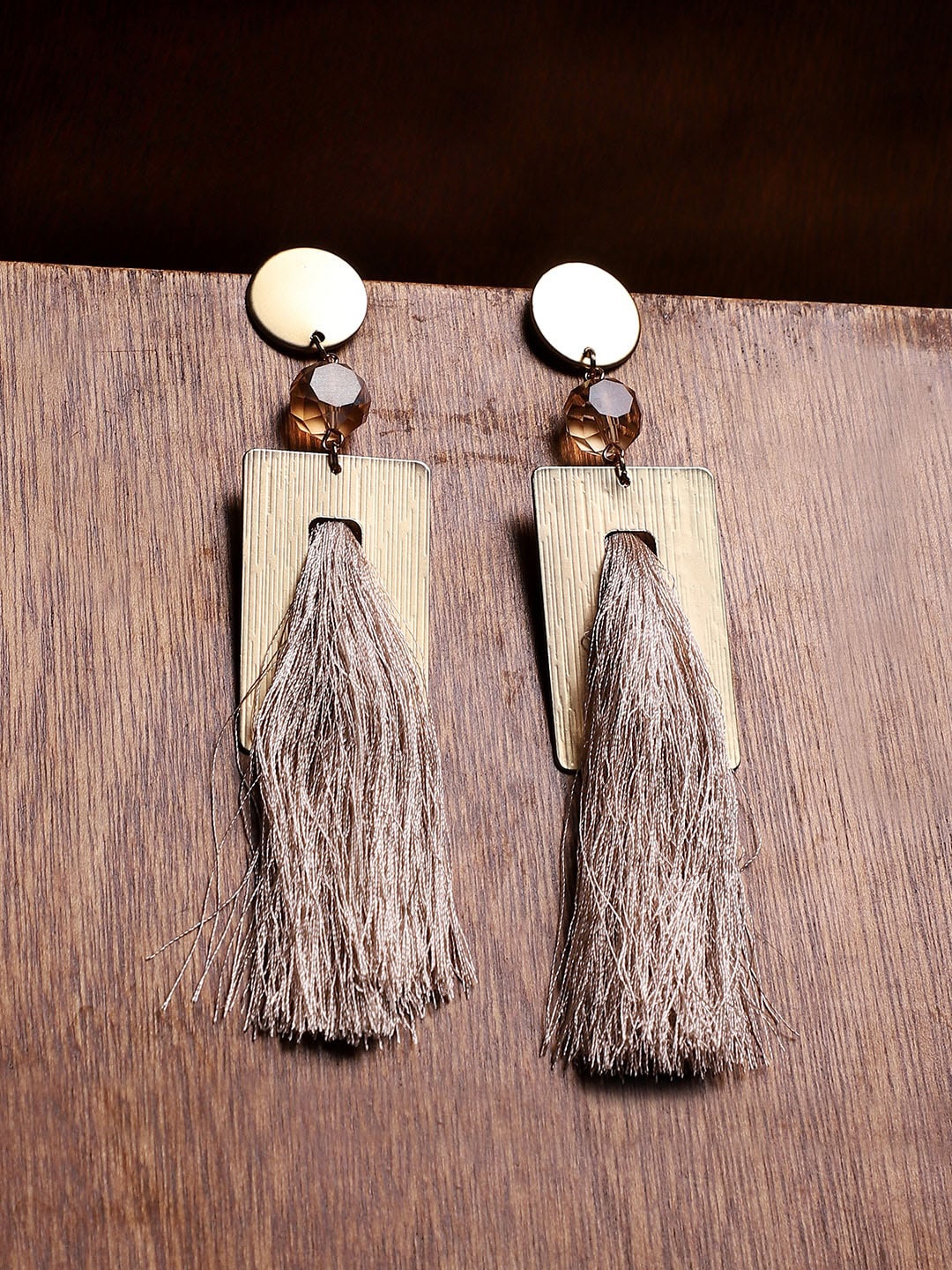 

Sangria Gold Plated Tasselled Drop Earrings