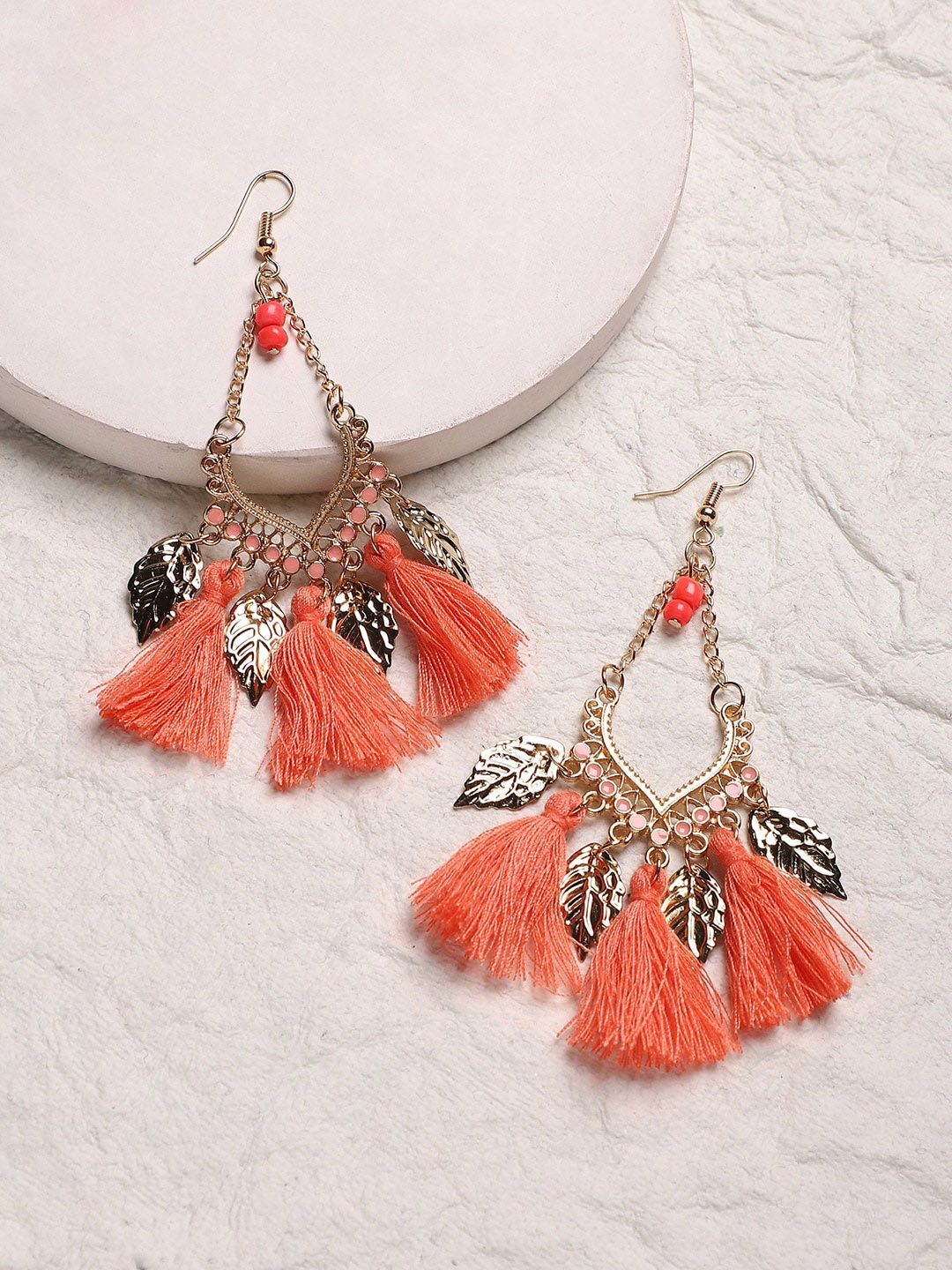 

Sangria Gold Plated Tasselled Drop Earrings