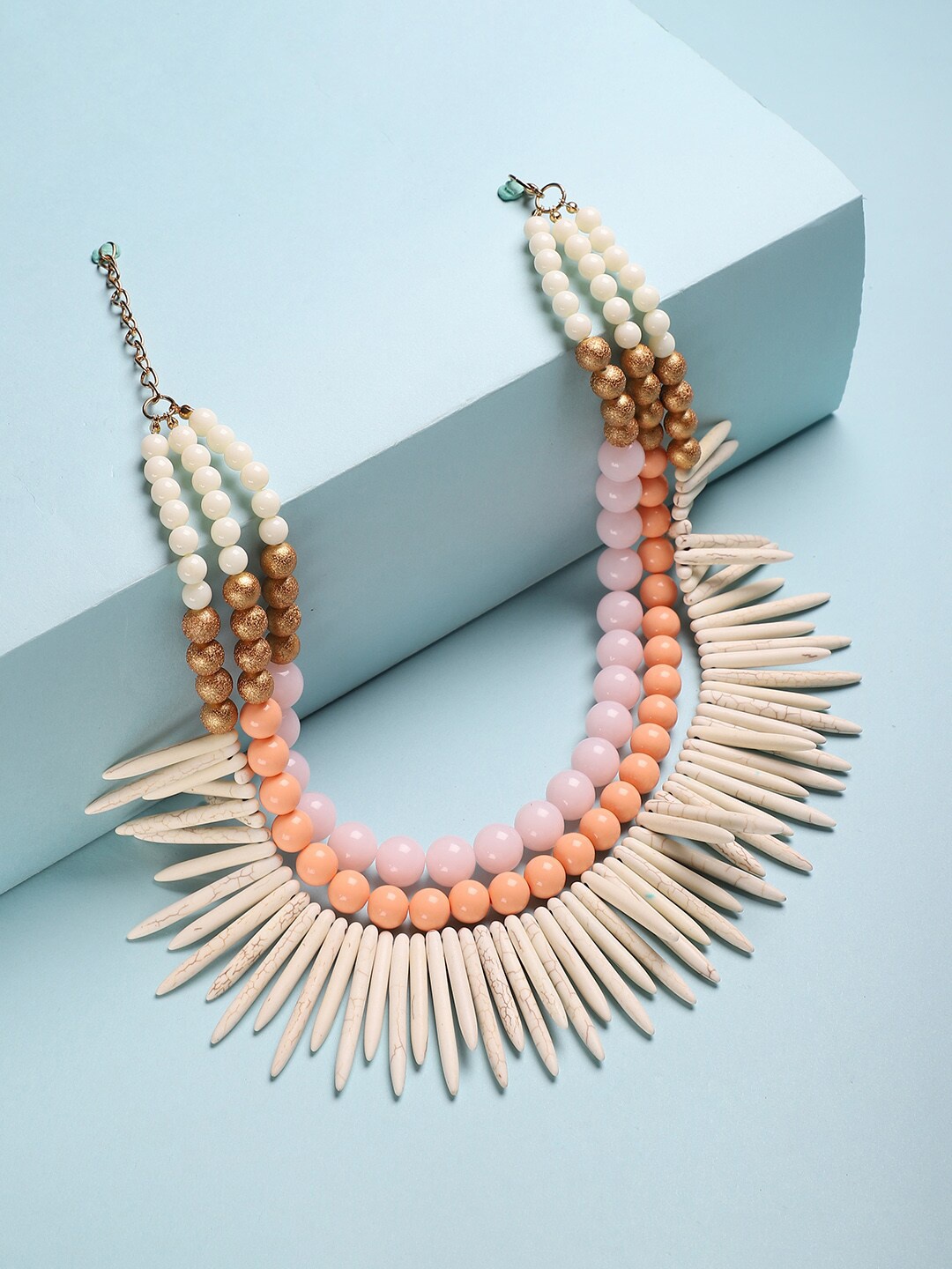 

Sangria Gold-Toned Gold-Plated Beaded Necklace