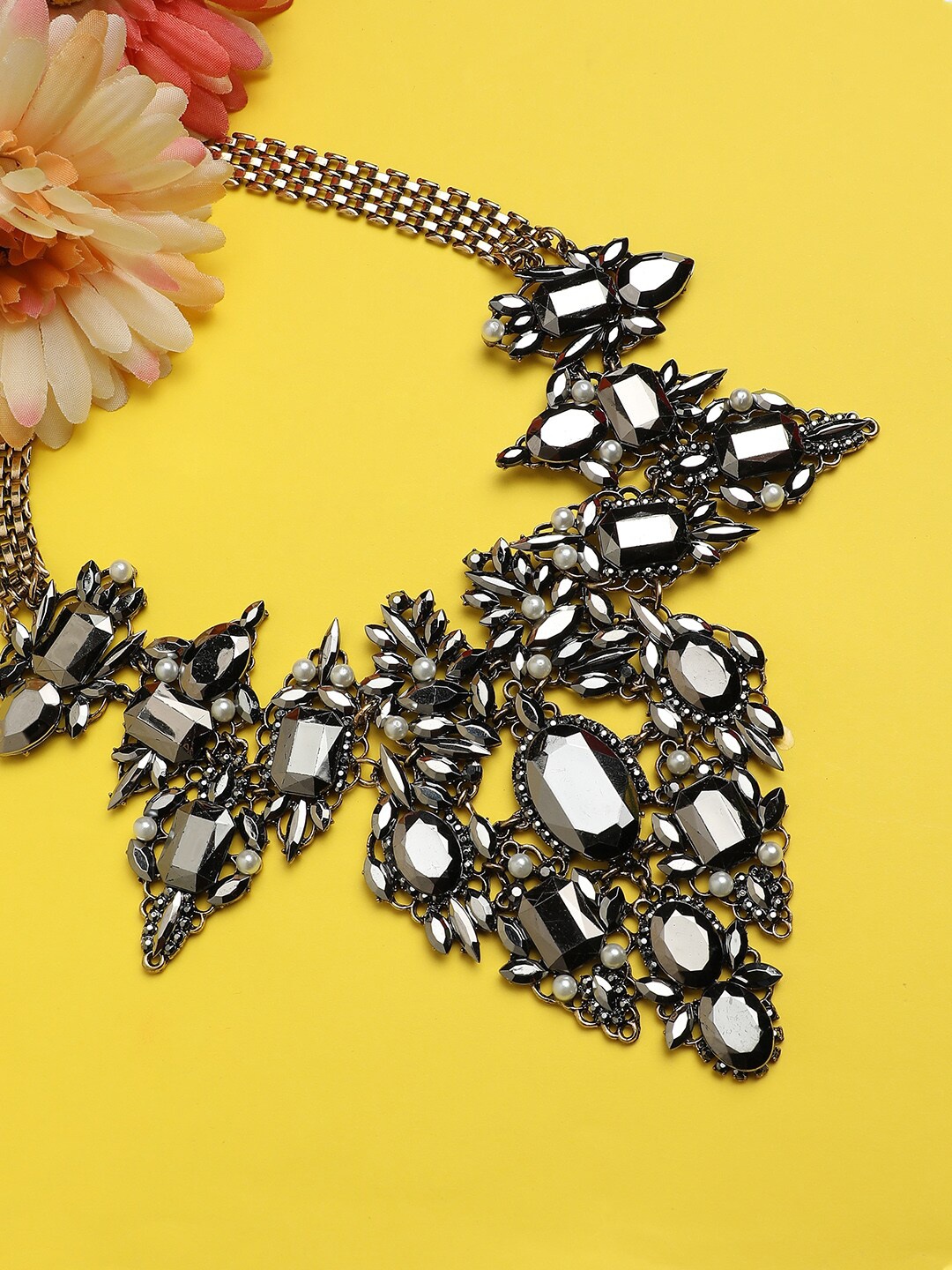 

Sangria Gold-Toned Gold-Plated Stone-Studded Necklace