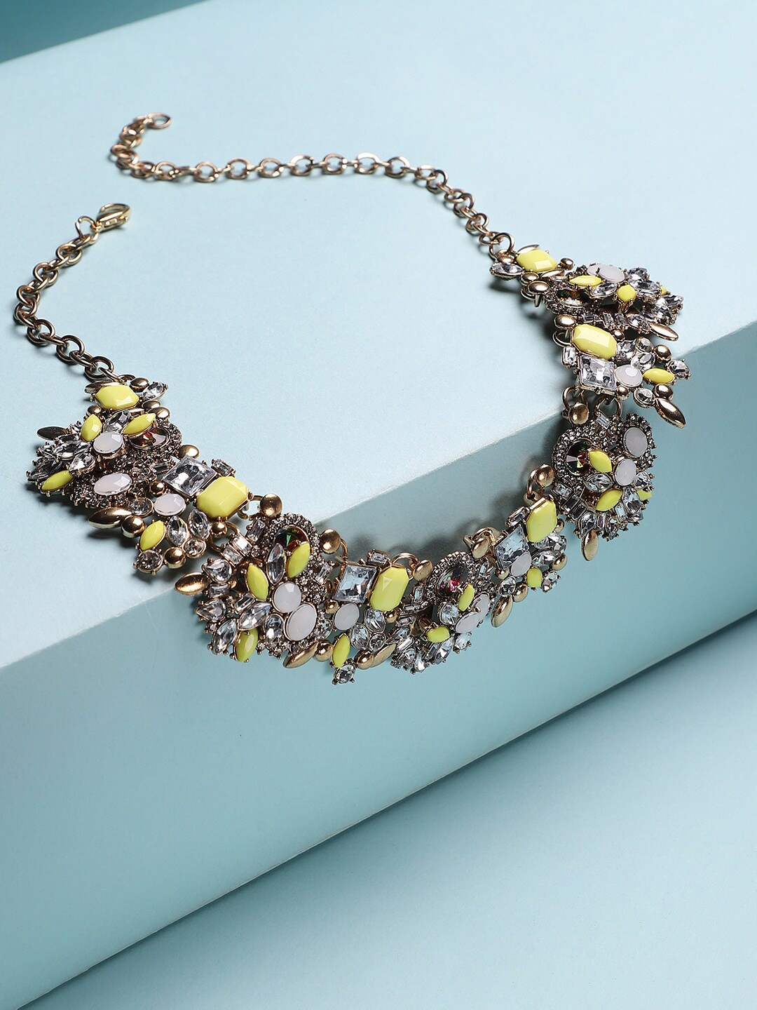 

Sangria Gold-Toned Gold-Plated Stone-Studded Necklace