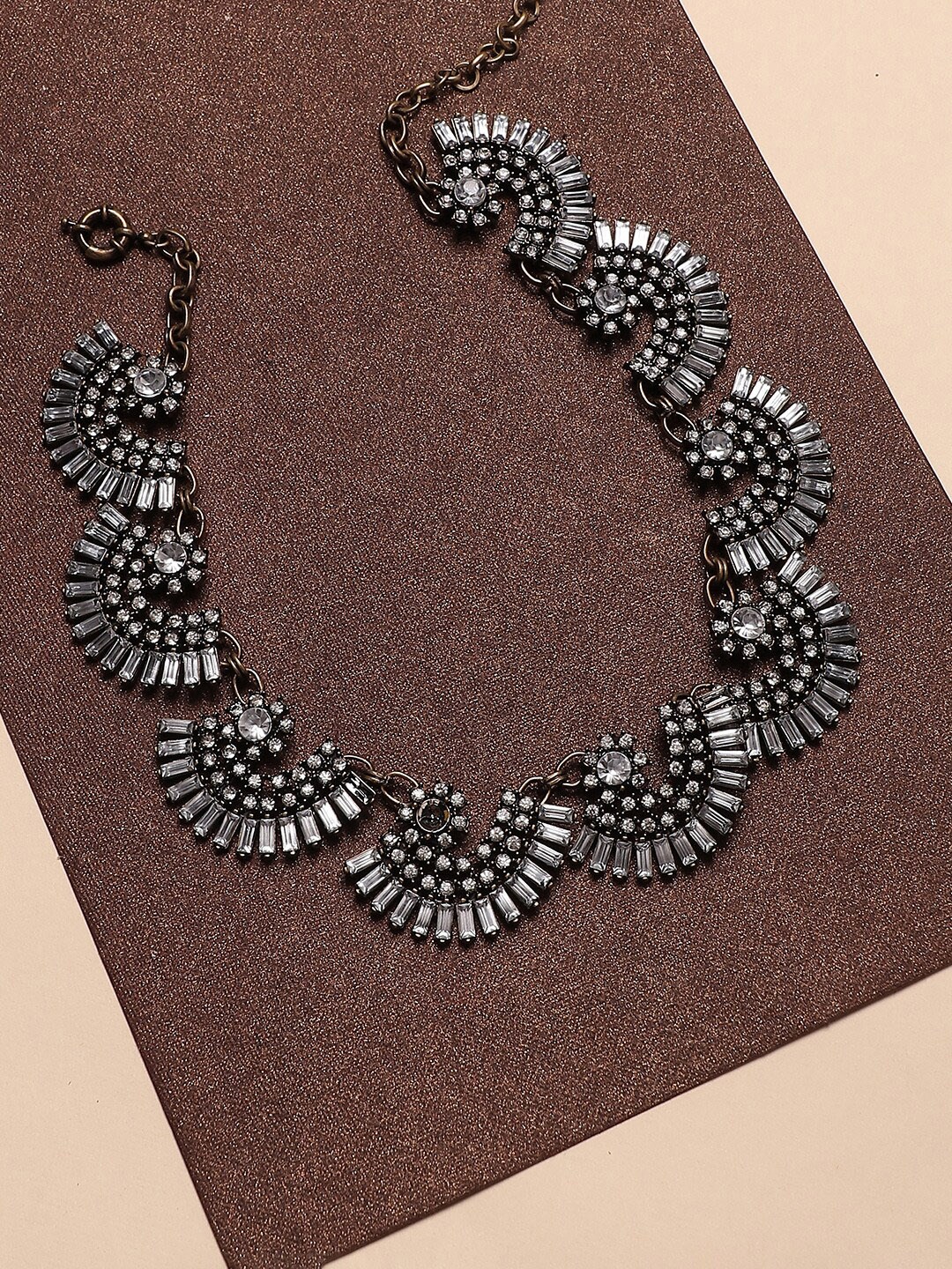 

Sangria Gold-Toned Gold-Plated Stone-Studded Necklace