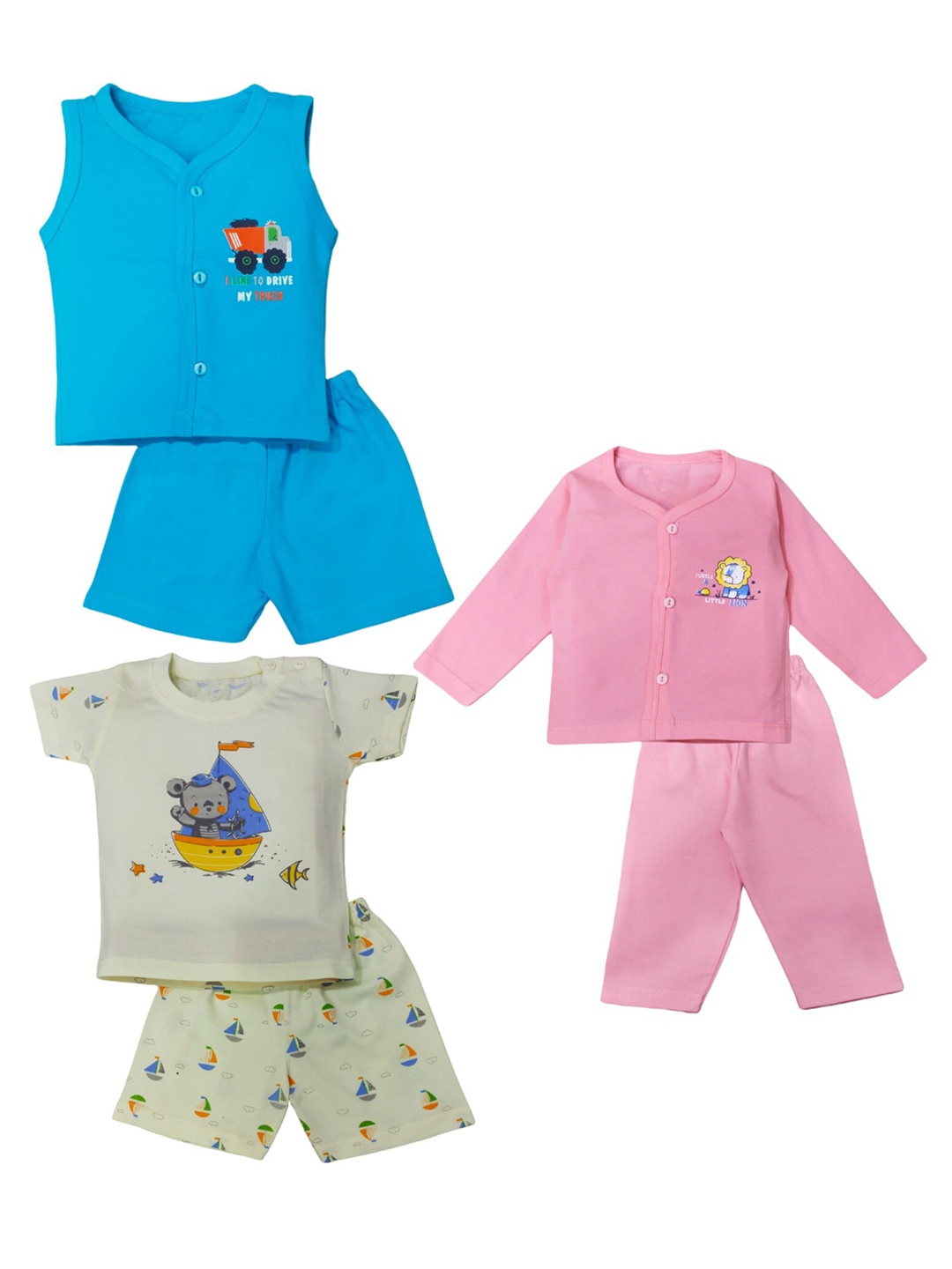 

BAESD Infants Pack Of 3 Printed Clothing Set, Pink