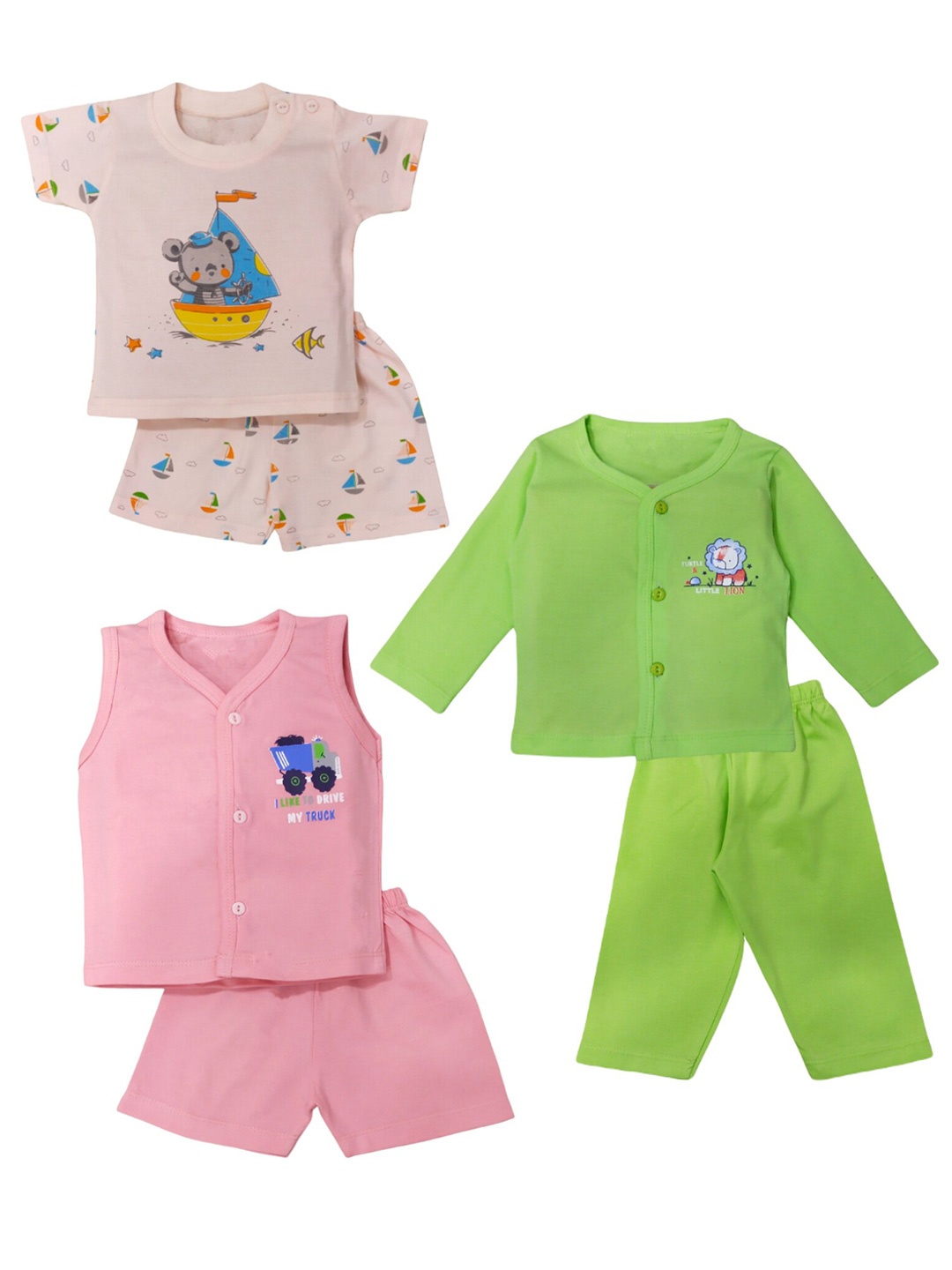 

BAESD Infants Pack Of 3 Printed Clothing Set, Green