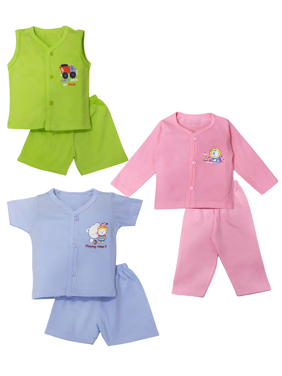 

BAESD Infants Pack Of 3 Printed Clothing Set, Green