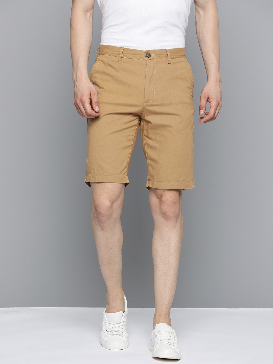 

Indian Terrain Men Pure Cotton Shorts, Khaki