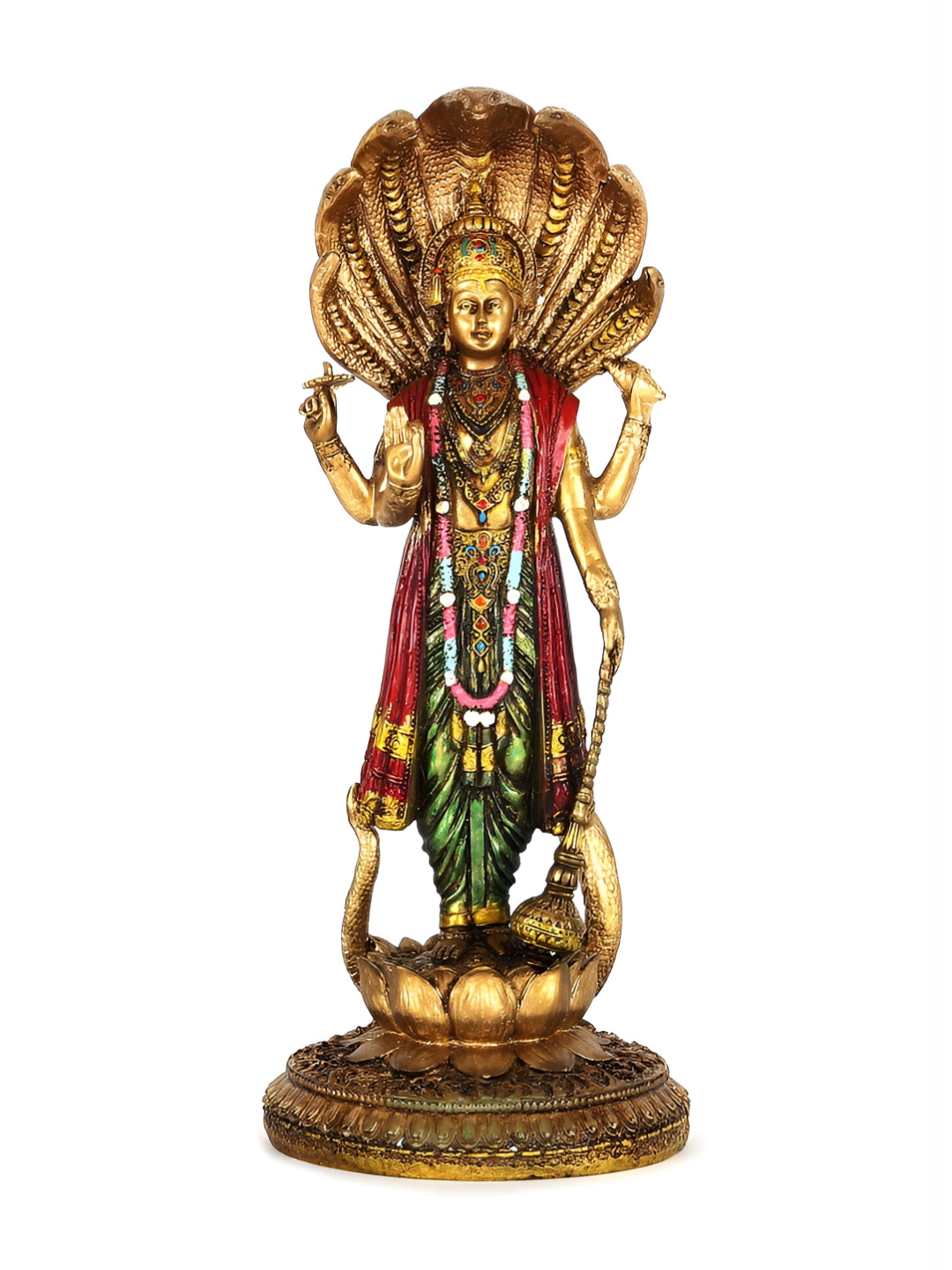 

Chokhi Dhani Kalagram Gold Toned Vishnu Religious Idol Showpiece