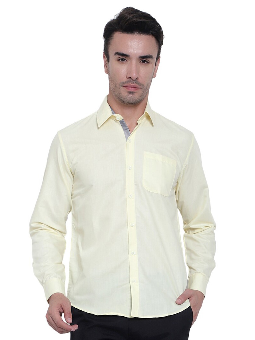 

Tee Projekt Standard Spread Collar Casual Shirt, Off white
