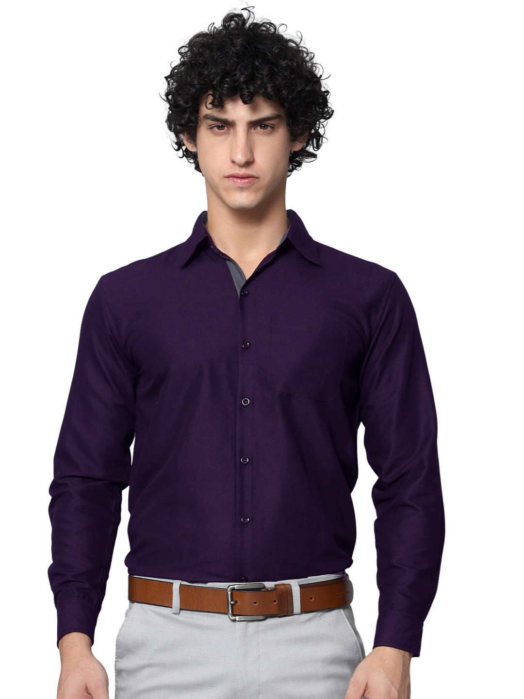 

Tee Projekt Standard Spread Collar Formal Shirt, Purple