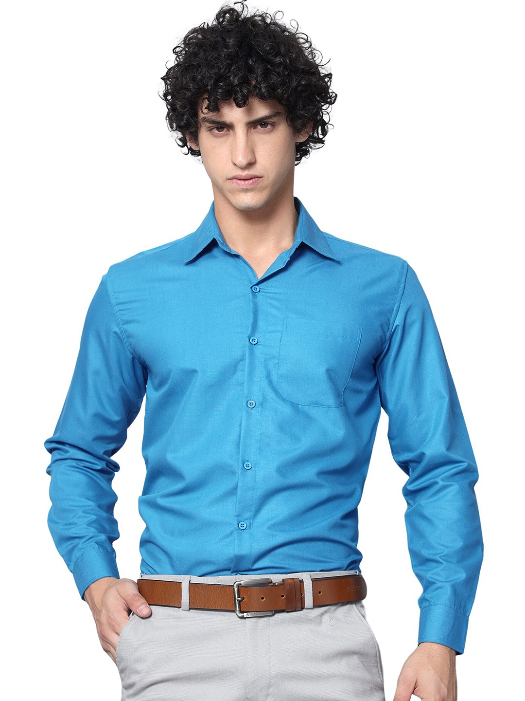 

Tee Projekt Standard Spread Collar Formal Shirt, Turquoise blue