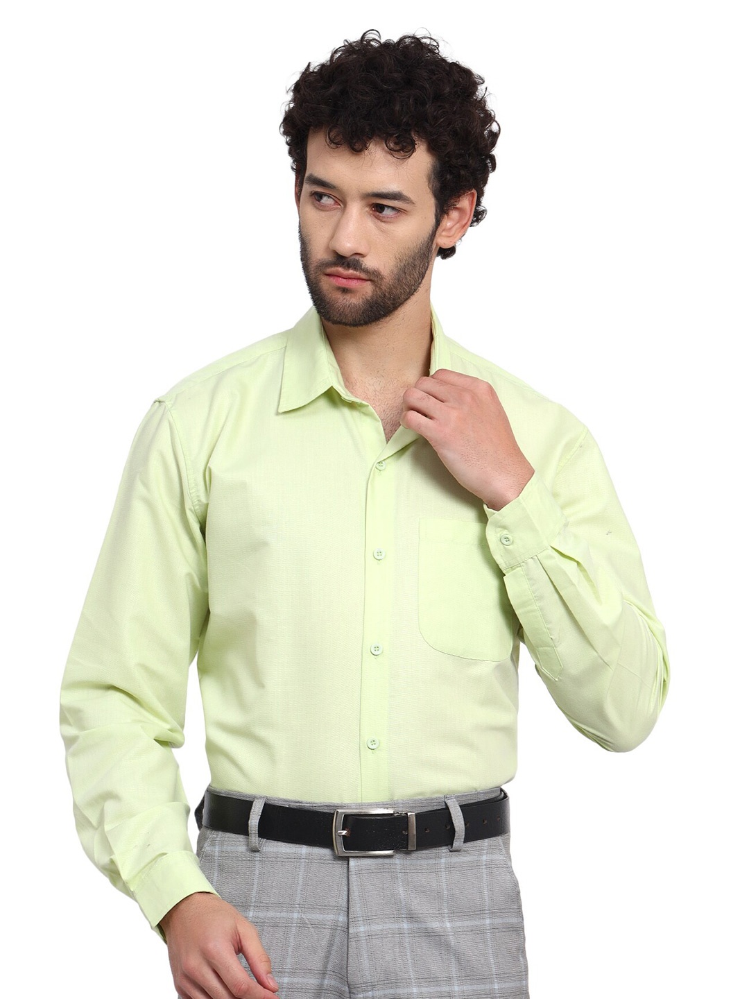 

Tee Projekt Standard Spread Collar Formal Shirt, Lime green