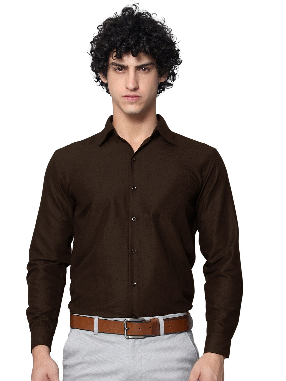 

Tee Projekt Standard Spread Collar Formal Shirt, Khaki