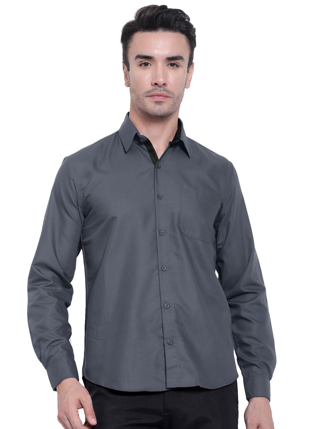 

Tee Projekt Standard Spread Collar Casual Shirt, Grey