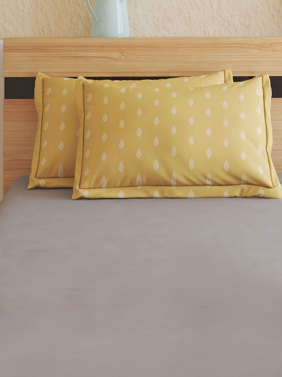 

Home Centre Colour Refresh Yellow 2 Pcs Ethnic Motifs Printed Pure Cotton Pillow Covers