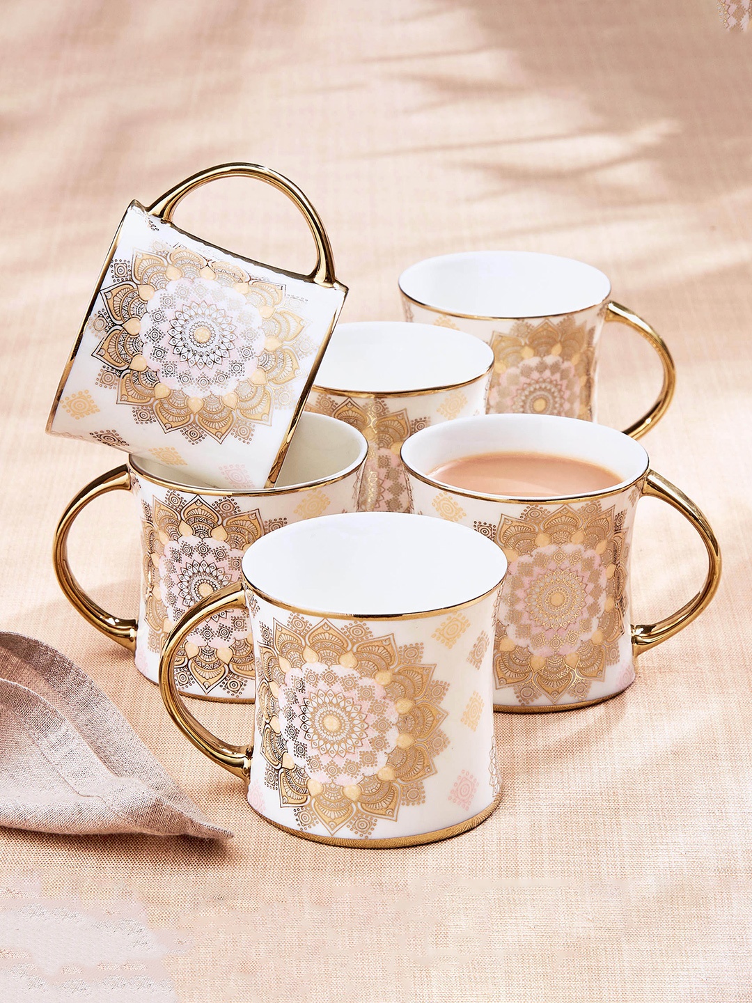 

Home Centre White 6 Pieces Mandala Printed Mugs 200ml