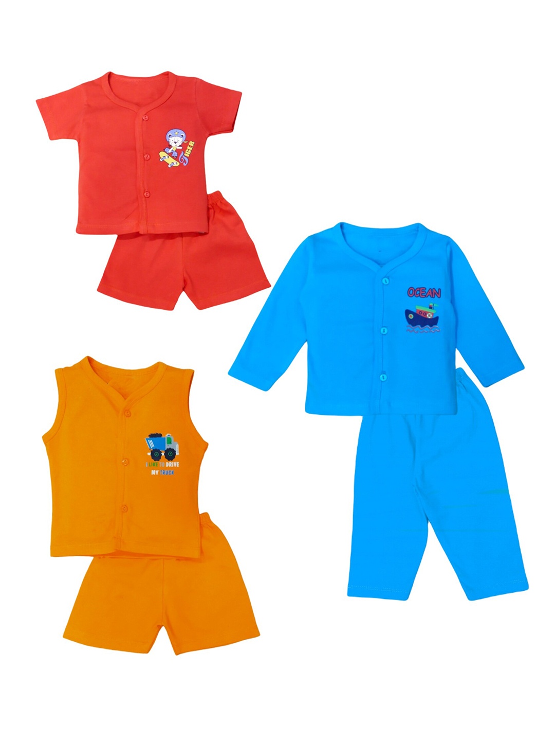 

BAESD Infants Pack Of 3 Printed Clothing Set, Red
